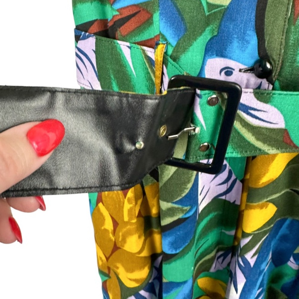 Vintage Milanzo Fish Print Belted Romper Size 9/10 - Picture 10 of 12